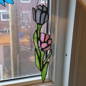 Stained glass tulips